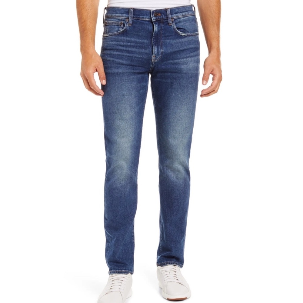Madewell Athletic Enid Blue Wash Men's Slim Jeans - Picture 5 of 15